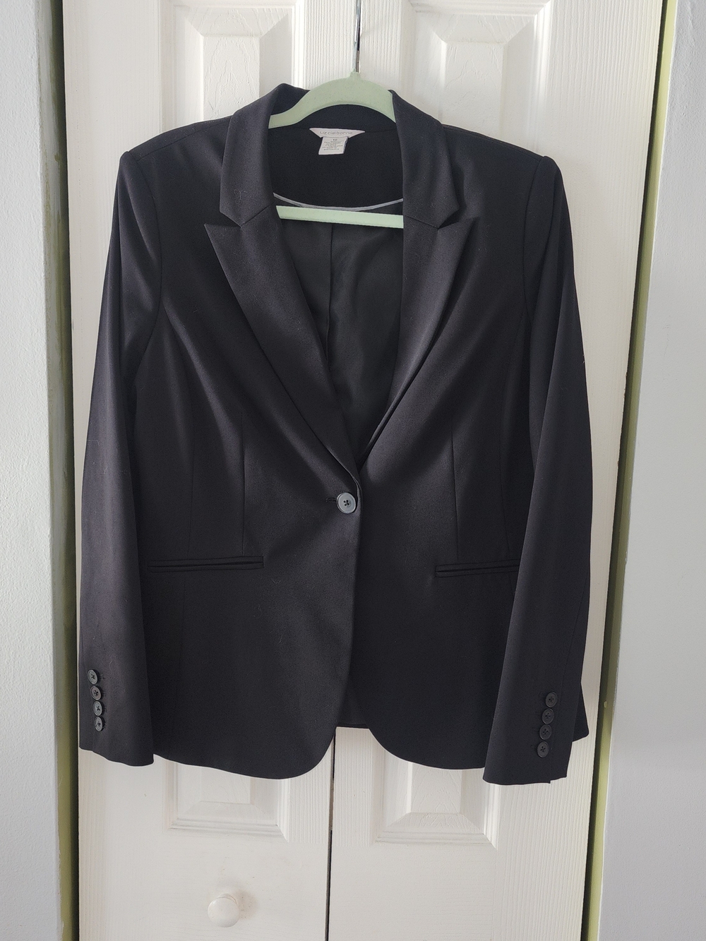 Liz Claiborne Preppy Black Single-Button Lined Women's Blazer Size 10